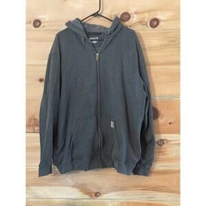 Carhartt K122 Grey Loose Fit Midweight Full Zip Men's Hoodie Sweatshirt XL